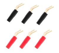 CONGARTENO Conector Tipo Banana para Altavoz Chapado en Oro de Cobre, Forma, Paquete de 6 Piezas, Fácil Instalación y Distinción de Polos para Audio Profesional