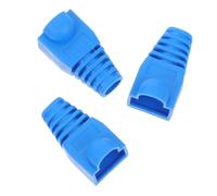 CONGARTENO Cubierta Protectora para Conector Rj45 de Plástico para Cable de Red Cat5 y Cat6, 100 Unidades, Azul, para Profesionales y Uso Doméstico, Resistente a Dobleces y Roturas,