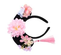 CONGARTENO Diadema de Concubina Tradicional Accesorio Floral para Cabello de Hanfu para Disfraz de Cosplay Dinastía Qing para Mujer y Niña