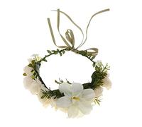 CONGARTENO Diadema De Flores Beige Para Novias y Fiestas Tocado Floral Bohemio Flores Para Bodas y Eventos Especiales