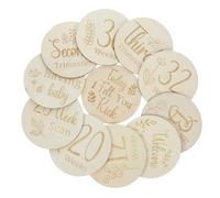 CONGARTENO Discos de Madera Semanales para Embarazo 11 Piezas, Diseño Creativo, Suaves y Fáciles de Llevar, Perfectos para Baby Showers y Seguimiento del Crecimiento