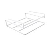 CONGARTENO Estante de Almacenamiento Debajo del Escritorio sin Taladro Soporte Metálico Colgante para Libros y Laptop Organizador Práctico para Oficina y Dormitorio Color Blanco