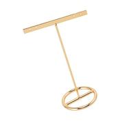 CONGARTENO Expositor de Pendientes de Metal en T Base Pesada Dorada | Organizador para Aros, Llaves y Pulseras, Uso Individual en Cómoda, Diseño Estable para Joyeros