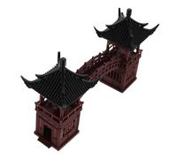 CONGARTENO Figurita Miniatura Pabellón Zen con Puente Decoración Pagoda para Jardín Bonsái Micro Paisaje Japonés para Acuario y