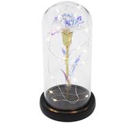 CONGARTENO Flor Preservada Clavel Cúpula de Cristal, Adorno Artesanal para Escritorio, Decoración Interior para Día Madre, Obsequio Creativo sin Batería, Decoración Eterna para Mamá