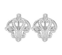 CONGARTENO Gemelos de Hombre con Diseño de Tiara e Incrustaciones de Circonitas Elegante Cobre Plateado Accesorios para Bodas Reuniones de Negocios y Regalos Formales