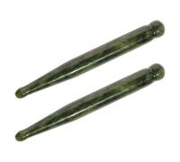 CONGARTENO Juego 2 Herramientas Faciales de Masaje de Piedra de Jade Auténtica, Palo de Acupuntura para Ojos y Rostro, Raspador Gua Sha Manual para Relajación, Reducción de Hinchazón