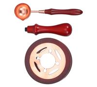 CONGARTENO Kit para Fundir Sellos de Cera 3 Piezas Calentador de Cera Compacto y Reutilizable Color Rojo Incluye Cuchara para Fundir y Horno para Lacrar Adecuado para Uso Doméstico y