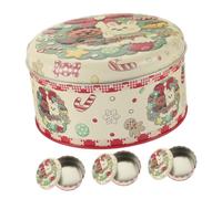 CONGARTENO Latas de Hojalata para Galletas con Tapa 4 Unidades Cajas Navideñas Decoradas con Renos y Conejos Recipientes Metálicos para Dulces Aperitivos y Regalos Festivos