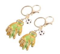 CONGARTENO Llavero Guante Portero Fútbol Dorado 2 Piezas Ligero y Resistente Colgante Para Bolso y Mochila Decoración Deportiva