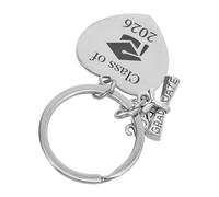 CONGARTENO Llaveros de Graduación 2026 de Acero Inoxidable Llavero Inspirador Corazón 28X29 MM Obsequio para Estudiantes y Graduados Adorno para Llaves y Mochilas Recuerdo de Temporada