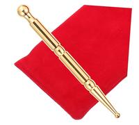 CONGARTENO Masajeador de Puntos Gatillo y Varilla de Acupresión Facial de Latón Amarillo, Herramienta de Reflexología para Alivio Muscular y Terapia Física, Portátil para Cuidado Corporal y Facial