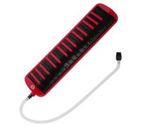 CONGARTENO Melódica para Principiantes Teclas Portátil con Tubo y Funda EVA Roja y Negra Instrumento Educativo Ligero para Adultos Aprenden Música