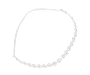 CONGARTENO Newborn Girl Headband Soft Stretchable Pearl Design Elastic Hairband For Photography Props And Shower Favors Tone