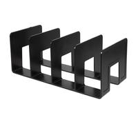 CONGARTENO Organizador de Libros de Plástico Resistente con Compartimentos Soporte Decorativo para Oficina y Escritorio Sujeta Libros Funcional Color Negro