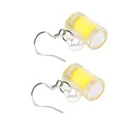 CONGARTENO Pendientes Clip Resina con Diseño de Jarra de Cerveza Joyas de Moda para Mujer Accesorios Festivos y Casuales para Amigas y Fiestas