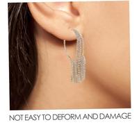 CONGARTENO Pendientes de Flecos con Cristales Brillantes Colgantes Largos de Declaración para Mujer Diseño Elegante con Brillo Accesorios Versátiles para Bodas y Fiestas