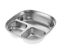 CONGARTENO Plato Dividido Inoxidable con Compartimentos Resistente y Apilable para Estudiantes y Control de Porciones Fácil Limpieza y Almacenamiento Compacto Reutilizable