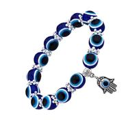 CONGARTENO Pulsera de Amuleto Azul con Cuentas Turcas para Mujer Hombre Pulsera de Protección Hamsa para Regalar Ocasiones Especiales