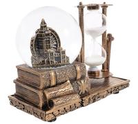 CONGARTENO Reloj de Arena Artesanal Vintage con Bola de Cristal Musical Decoración Creativa Hogar y Oficina Adorno Retro para Escritorio Compacto de Resina y Vidrio