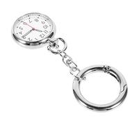 CONGARTENO Reloj De Bolsillo Luminoso para Enfermeras, Estilo Colgante, Material Metálico Plateado, Puntero Brillante La Oscuridad, Uso Profesional Médico y Hospitalario, Tamaño Compacto