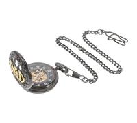 CONGARTENO Reloj de Bolsillo Mecánico Analógico Vintage para Hombre Cuerda Manual Diseño Retro con Engranajes Visibles y Cadena Elegante Obsequio Masculino Clásico para Cumpleaños o