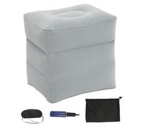 CONGARTENO Reposapiés De Avión Inflable Pedal Inflable Para Viajes Cómodo Soporte Para Pies Para Asiento De Coche y Cama De Avión Color Gris