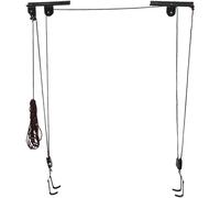 CONGARTENO Sistema de Poleas para Bicicletas con Gancho de Pared Colgador de Techo para Almacenamiento Garaje Soporte Resistente para Bicicletas y Escaleras Capacidad Negro Montaje Fácil y