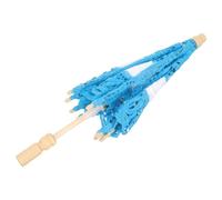 CONGARTENO Sombrilla para Niña Mango de Madera, Diseño Clásico de Encaje y Algodón, Accesorio Práctico para Sesiones de Fotos y Decoración Azul