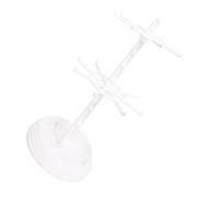 CONGARTENO Soporte Giratorio para Joyas de Plástico Blanco Exhibidor Organizador para Collares Pulseras Pendientes y Llaveros Soporte Estable y Duradero para Mostrar Accesorios