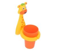 CONGARTENO Soporte Portacepillos de Dientes para Niños Vaso Plástico Multifuncional, Montaje Adhesivo sin Perforación, Color Amarillo, Ahorro de Espacio para Baño Infantil, 1 Unidad