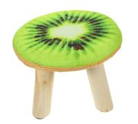 CONGARTENO Taburete Pequeño de Madera Cojín de Espuma, Asiento Cómodo y Estable, Diseño Infantil de Kiwi, Adecuado para Cambiar Zapatos en Casa, Taburete Multifuncional para Sala