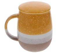 CONGARTENO Taza de Cerámica Colador y Tapa para Infusiones y Bebidas Casa o Escuela