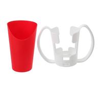 CONGARTENO Taza para Pacientes con Soporte para Coordinación Motora Vaso Plástico con Asas Desmontables Diseño Innovador con Corte para Facilitar la Bebida para Rehabilitación y Cuidado de