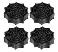 CONGARTENO Telarañas de Plástico Negras para Decoración de Halloween 200 Piezas Accesorios Espeluznantes para Paredes Patios y Casas Embrujadas Decoración Reutilizable para Fiestas y
