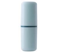 CONGARTENO Vaso de Enjuague Bucal Doble Capa Portátil para Viaje Estuche Compacto para Cepillo y Pasta de Dientes Soporte Higiénico Resistente Azul para Cuidado Dental y Uso en Viaje