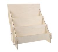 CONGARTENO Wooden Organizer Rack Natural Finish Photo Card Display Stand For Brochures Stickers Desk Storage Space Saving Multipurpose Holder For Vendors