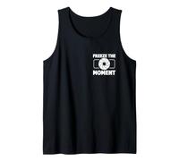 Congelar el Momento Fotógrafo Cámara Minimalista Camiseta sin Mangas