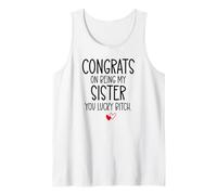 Congrats on Being My Sister You Lucky Big Sister Littler Sis Camiseta sin Mangas