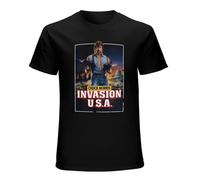 CONGRATULATE Chuck Norris Invasion USA 80s Action Movie Men's Black Camiseta Unisex Tee, Negro , M