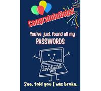 Congratulations! You've just found all my passwords.....: Pocket-size 4" x 6" notebook. 101 lined pages, useful for daily reminders, ideas, etc. Stocking stuffer, gift.