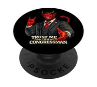Congresista Diablo | Protesta Humor Satanás Mal Codicia Corporativa PopSockets PopGrip Adhesivo