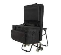 CONGRUI Bolsa de lona impermeable negra para artistas, carrito de herramientas al aire libre, puede subir escaleras, bolsa de pintura artística con asiento