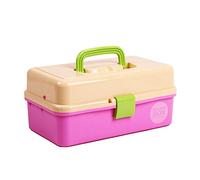 CONGRUI Estuche portátil de 3 capas para pintar para estudiantes, caja de manicura, 32,8 x 19,8 x 15 cm (rosa)