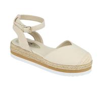 Conguitos - Alpargatas con Detalles de Tiras en para Niños o Adultos Unisex (Beige/Talla 35)