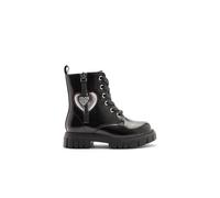 Conguitos - Botas de Niña Estilo Militar Cremallera Interior y Estampado Corazón para Niña (Negro/Talla 26)