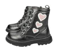 Conguitos COSH254002 Botines de niña Corazones, Estilo y Comodidad para el día a día NIÑA Botas-Botines Negro 28