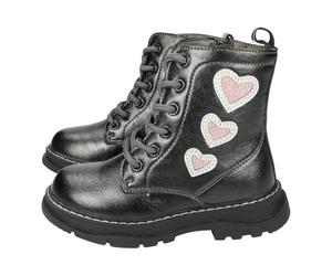 Conguitos COSH254002 Botines de niña Corazones, Estilo y Comodidad para el día a día NIÑA Botas-Botines Negro 28