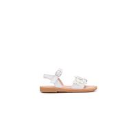 Conguitos - Sandalias Abiertas de Niña con Detalles Florales en para Niña (Blanco/Talla 26)