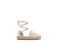 Conguitos - Sandalias Verano de Yute con cuña para niña cómodas (Blanco/Talla 33)